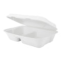 200-PACK OF CONTAINER FOOD COMPOSTABLE MOLDED FIBER 2-C HINGED 9 X 6 INCH DISPOSABLE