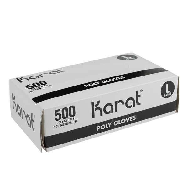 10000-PACK OF Glove Poly Karat 10,000 ct Poly Gloves | Clear | Large