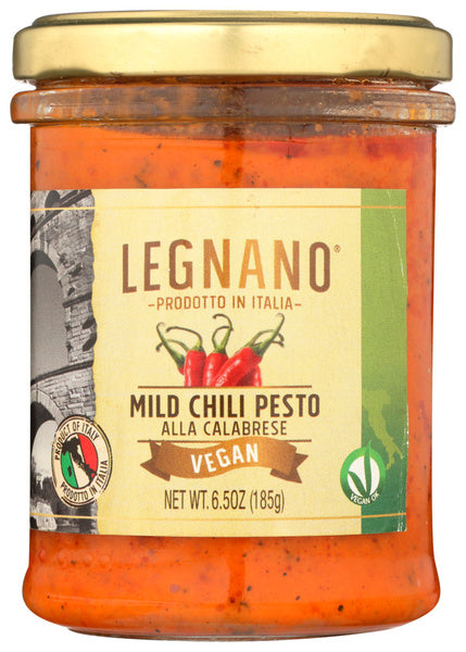6-PACK OF SAUCE PESTO VEGAN MILD CHILI ALLA CALABRESE 6.5 OUNCE - CASE OF 6