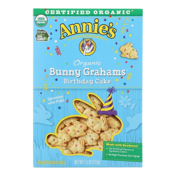 12-PACK OF Cookie Graham Birthday Cake Annies Homegrow 7.5 oz