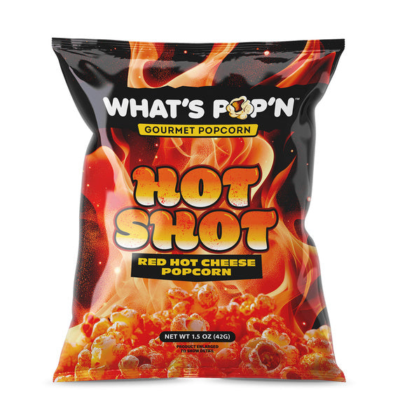 12-PACK OF Hot Shot - Red Hot Cheesy Popcorn