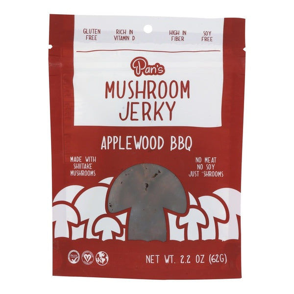 6-PACK OF Plantbased Jerky Mushroom Applewood Bbq Pan's 2.2 oz