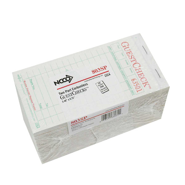 50 CT-PACK OF GUEST CHECK NOCARB 2PT WHT GRA