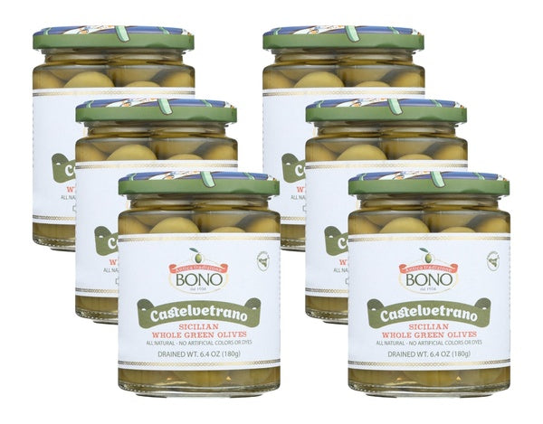 6-PACK OF Olive Green Whole Bono Olive Oil 6.4 oz