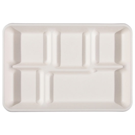 8-PACK OF 5 Compartment Trays, No Pfas Added Tellus, 8 - 50 EA