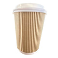 500-PACK OF Cup Paper Karat C-KRC508 8 oz Ripple Hot Cups ‚Äì Kraft and White ‚Äì 500 Count Carton for Ultimate Beverage Enjoyment