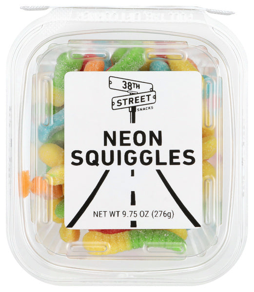 12-PACK OF CANDY GUMMY NEON SQUIGGLES 9.75 OUNCE - CASE OF 12
