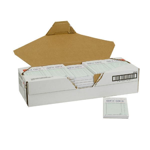 50 CT-PACK OF GUEST CHECK 1PART GRN 3.5X6.75