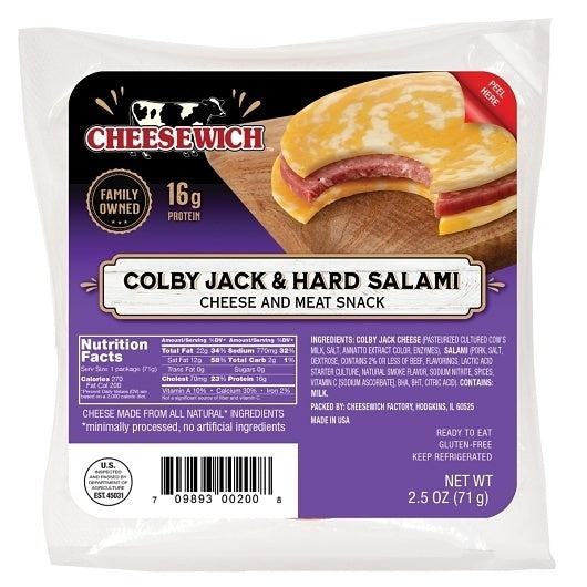 64-PACK OF Colby Jack & Salami Cheesewhich Cheese, 4 - 16 - 2.5 Oz