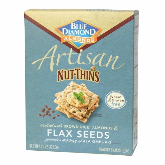 12-PACK OF Cracker Snack Flax Blue Diamond 4.25 oz