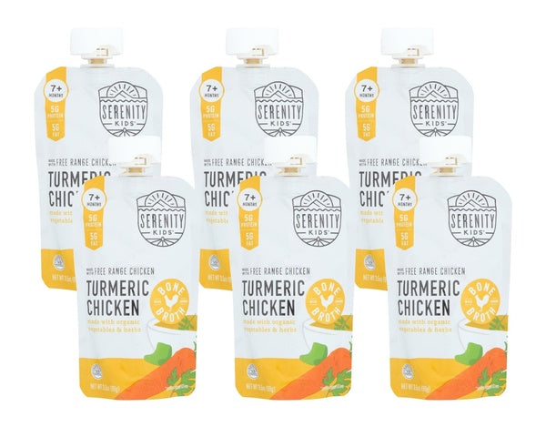 6-PACK OF Puree Chicken Turmeric Serenity Kids 3.5 oz