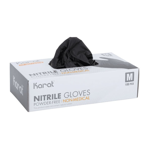 1000-PACK OF Glove Nitrile Karat 1,000 ct Nitrile Gloves | Latex-Free | Powder-Free | Black | Medium