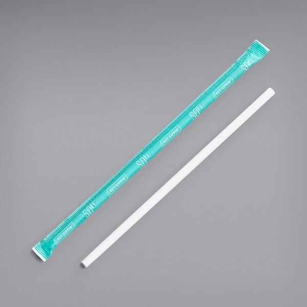 24-PACK OF Straw Paper WRAPPED White 7.75in