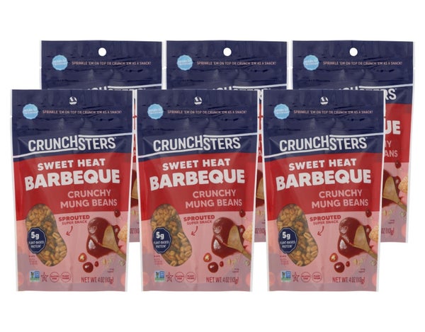 6-PACK OF Snack Veggie Sweet Heat Bbq Crunchy Crunchsters 4 oz