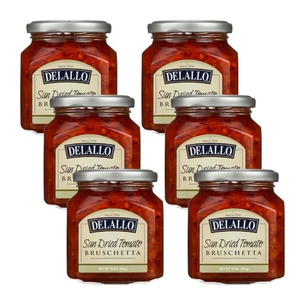 6-PACK OF Bread Bruschetta Sundried Tomato Delallo 10 oz