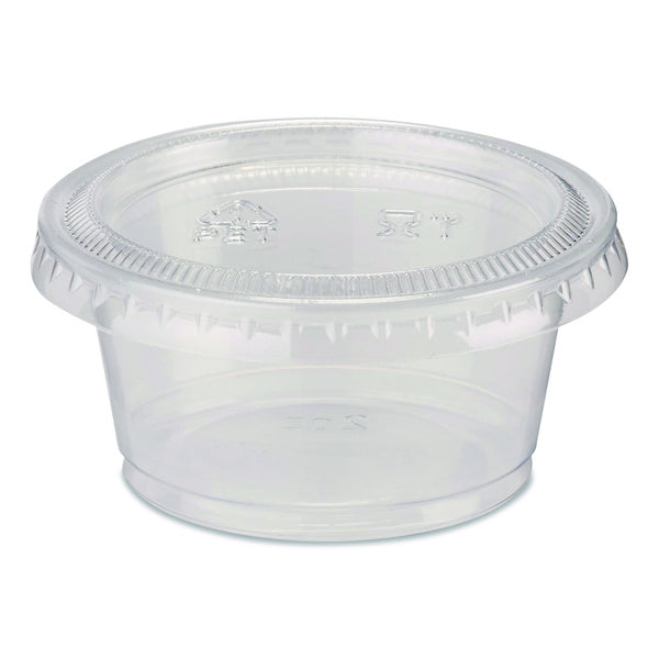 2400-PACK OF Dixie PL20CLEAR Plastic Portion Cup Lid Fits 1.5 oz to 2 oz Cups Clear 100/Sleeve 24 Sleeves/Carton