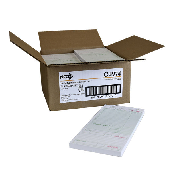 50 CT-PACK OF GUEST CHK BOARD 1 PART GREEN