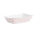 1000-PACK OF Tray Paper Boardwalk BWK30LAG025 Red and White Paper Food Baskets - 2.69 x 1.05 x 4 inches - 1000 Count - Ideal for Restaurants and Events