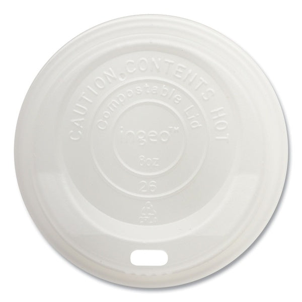 1000-PACK OF Lid Plastic Eco-Friendly World Centric CULCS8 PLA Lids for Hot Cups - 1,000 Count in White for Sustainable Serving