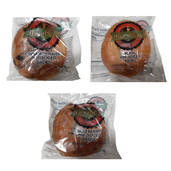 24- PACK OF Bagels Variety Pack, 8 each - Plain - Blueberry - Cinnamon Raisin Cello Wrapped