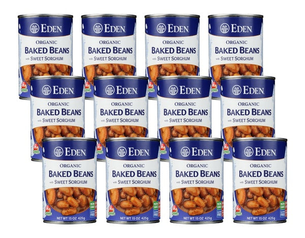 12-PACK OF Bean Baked With Sorghum And Mustard Eden 15 oz