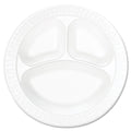 4-PACK OF PLATE FOAM CONCORDE, 3-COMPARTMENT, WHITE - 2000 PIECES