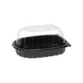 110-PACK OF Container Food Pactiv Corp. Earthchoice Roaster Combo - 7.78 x 4.5 x 4.5 inches - Black/Clear - Ideal for Chicken Packaging (110/Carton)