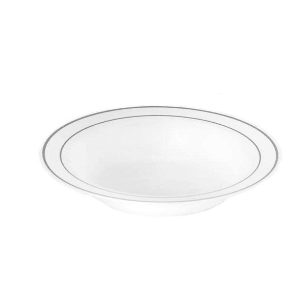 12-PACK OF Bowl Soup 12 oz w/ Silver Edge Rim