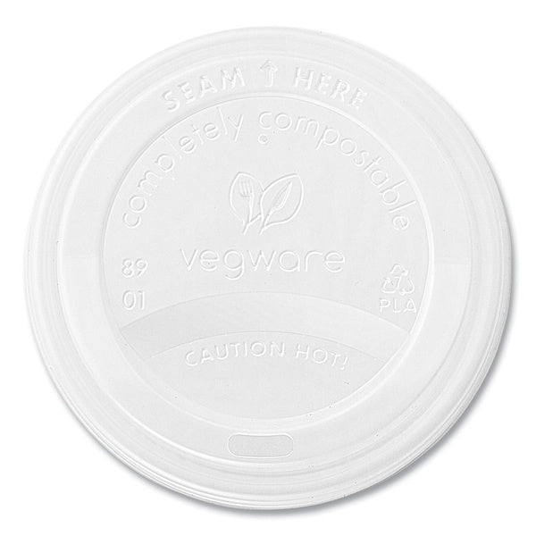1000-PACK OF Lid Dome Vegware 89 Series Compostable Hot Cup Lids - Eco-Friendly White Lids for Coffee and Tea (1000 Count Carton)