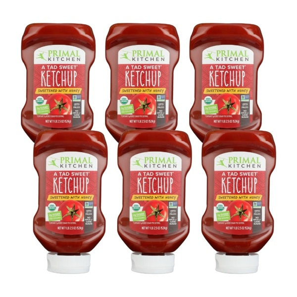 6-PACK OF Sauce Ketchup Honey Squeeze Primal Kitchen 18.5 oz