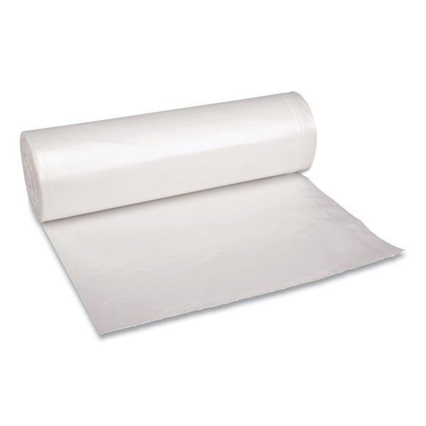 100-PACK OF Boardwalk X7658DCKR01 Heavy-Duty Low Density Can Liners - Clear 60 Gallon, 1.4 Mil, 100 Count for Easy Dispensing and Space Saving