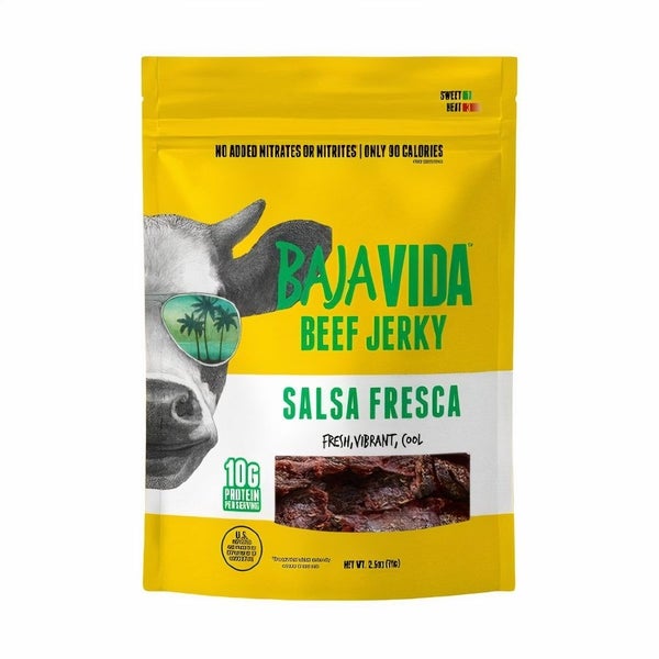 12-PACK OF Beef Jerky, Salsa Fresca, Baja Vida Snacks