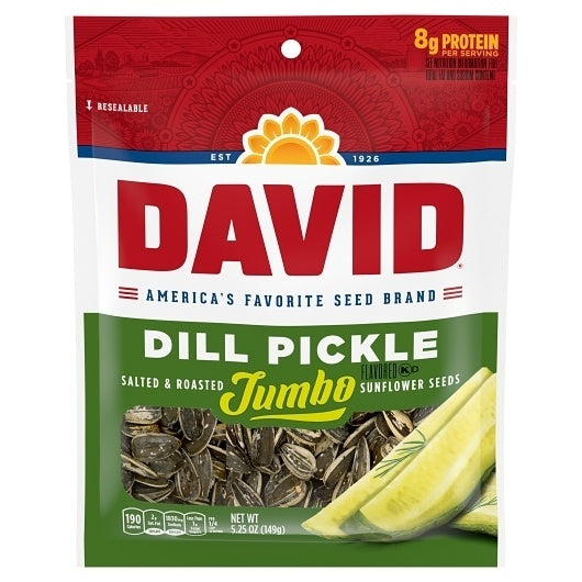 12-PACK OF Dill Pickle Sunflower Seeds David Sunflower Seeds, 12 - 5.25 Oz
