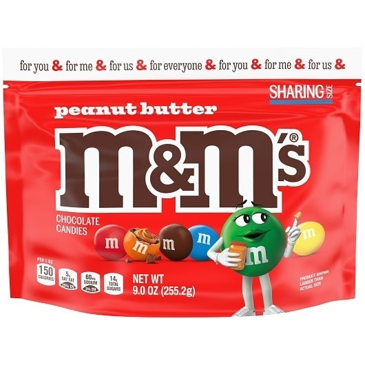 8-PACK OF Peanut Butter Stand Up Pouch M&M, 8 - 9 Oz