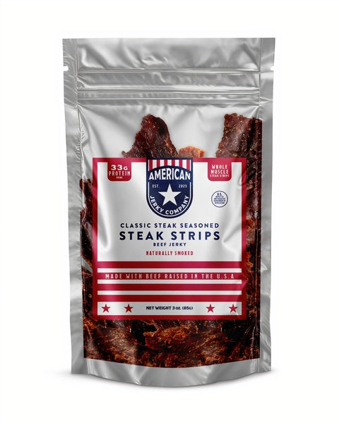 12-PACK OF Beef Jerky Steak Strips American Jerky Company, One World CPG