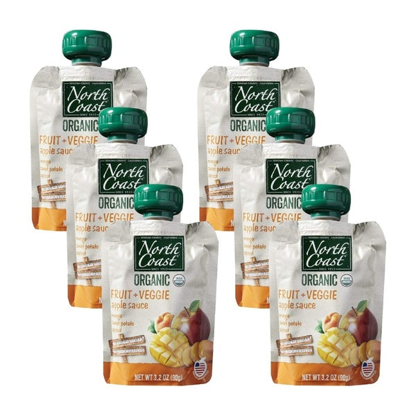6-PACK OF Applesauce Mango Organic North Coast 4 ct