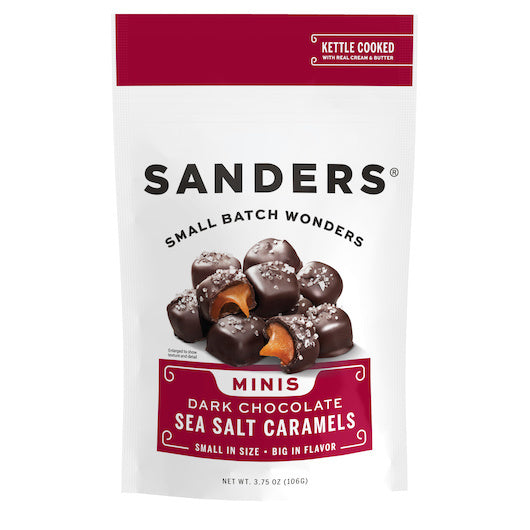 12-PACK OF Dark Chocolate Sea Salt Caramel Mini Bites Sander'S Candy, 12 - 3.75 Oz