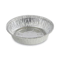 500-PACK OF Container Foil Boardwalk BWKROUND7 7" x 1.46" 24 oz. Round Aluminum To-Go Containers - Durable Silver (500 Count Carton)