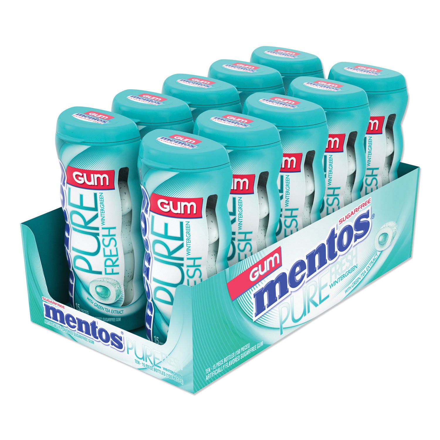 10-PACK OF GUM SUGARLESS WINTERGREEN
