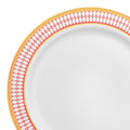12-PACK OF Plate Dinner 10.25" Red Gold Rim