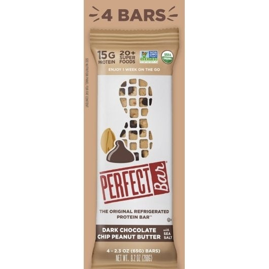 4-PACK OF Dark Chocolate Chip Peanut Butter Perfect Bar, 4 - 9.2 Oz