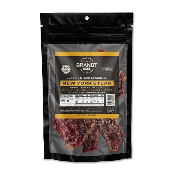 12-PACK OF Beef Jerky NY Steak Jerky Brandt Beef, One World CPG