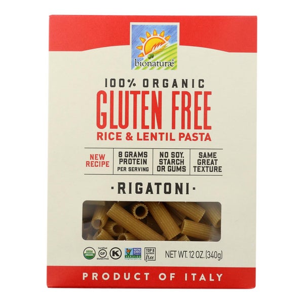 12-PACK OF Pasta Rigatoni Gluten Free Organic Bionaturae 12 oz