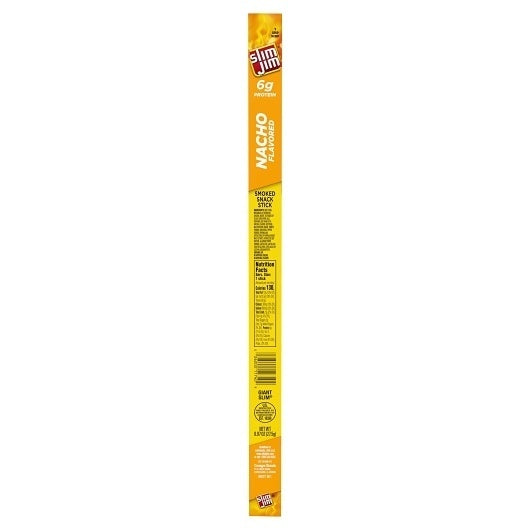 144-PACK OF Giant Nacho Flavored Smoked Meat Snack Sticks Slim Jim, 6 - 24 - 0.97 Oz