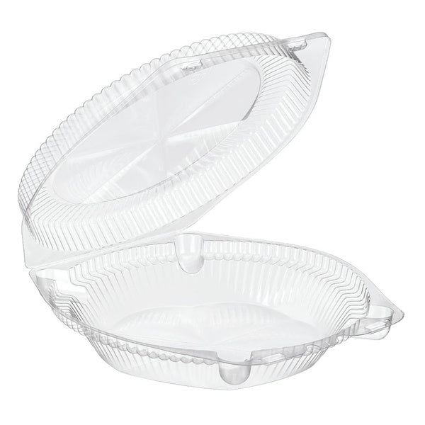 200-PACK OF D&W Fine Pack 9" Hinged Pie Container with Low Dome Lid