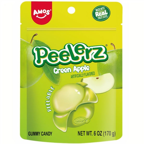 36-PACK OF Candy Green Apple Gummy Amos Peelerz