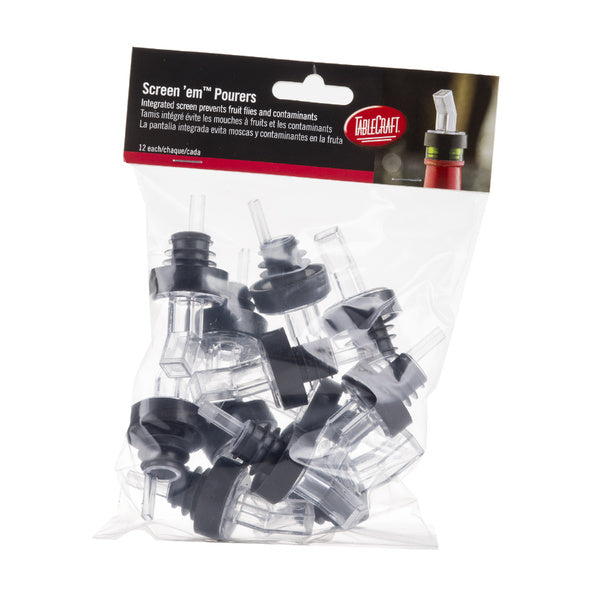 EA-PACK OF POURER LIQUOR PLAS BLK W/SCRN