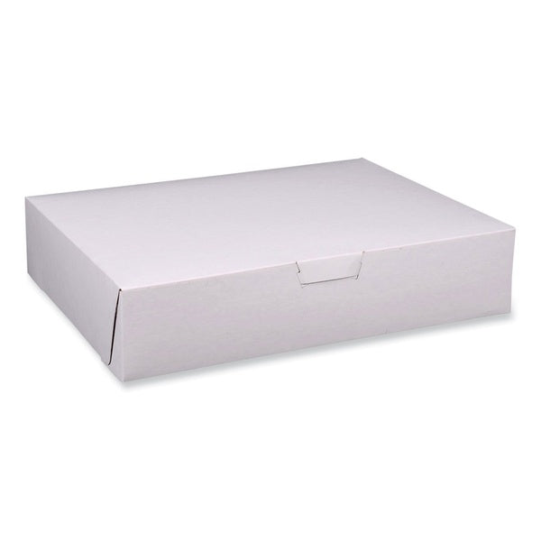 50-PACK OF Container Food SCT 1929 White Bakery Boxes - 19" x 14" x 4" Standard Size - Pack of 50 for Safe Cake and Cookie Packaging