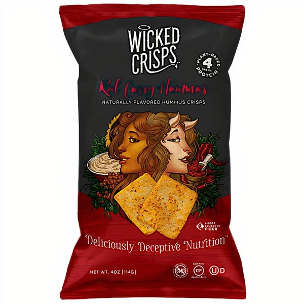 12-PACK OF Chip Crisp Red Curry Hummus, Wicked Crisps