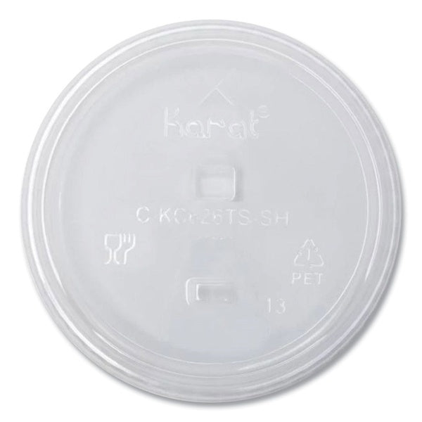 1000-PACK OF Lid Plastic Karat C-KC626TS-SH Clear Strawless PET Lids for 12 oz to 24 oz Cold Cups - 1000 Count Carton